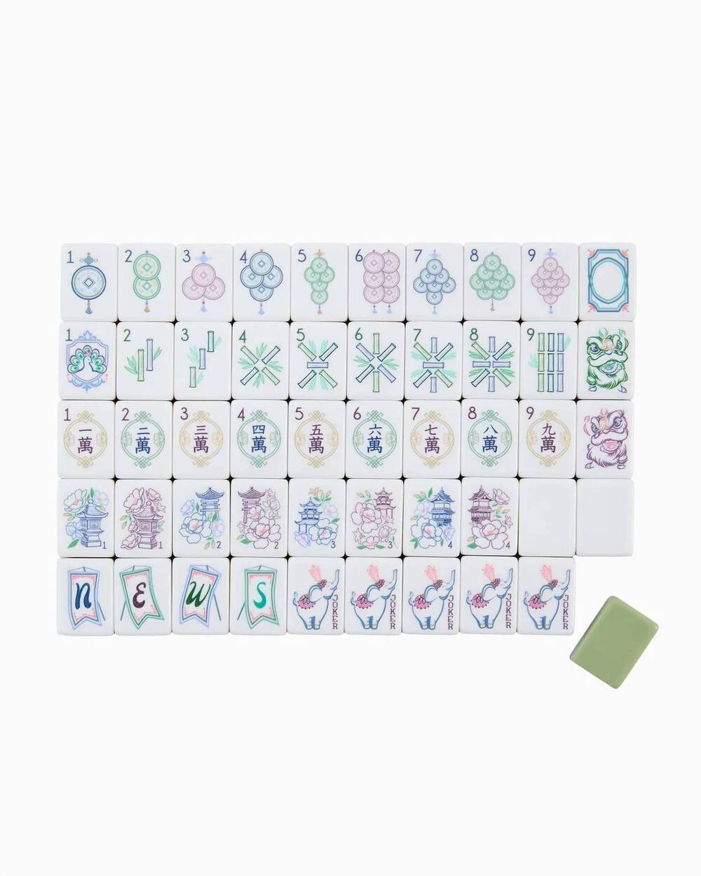 NEW OH MY MAHJONG willow tiles in white